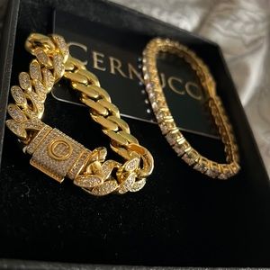 Cernucci iced Cuban link bracelet and tennis bracelet 💎